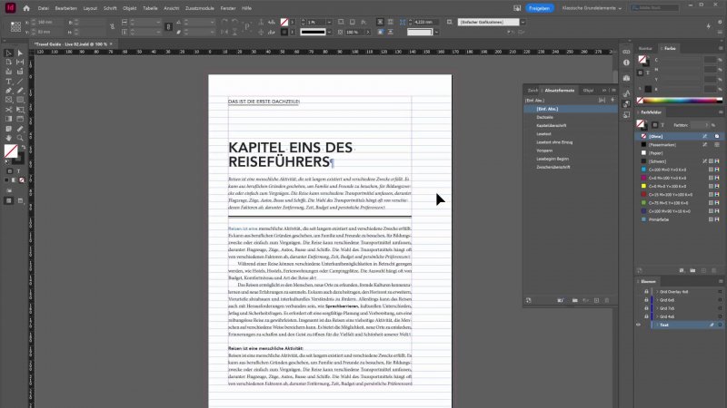 Layout von Fachbüchern mit Adobe InDesign